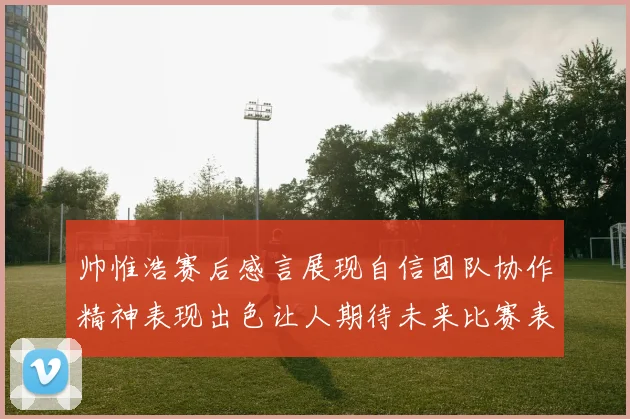 帅惟浩赛后感言展现自信团队协作精神表现出色让人期待未来比赛表现